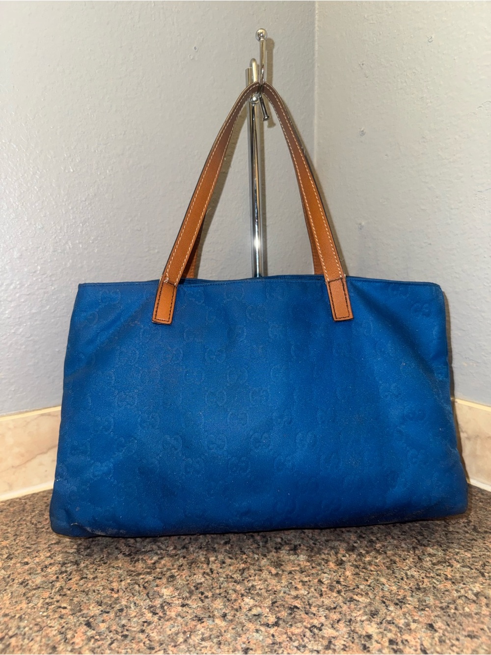Gucci Guccissima rare blue canvas tote ✅AUTHENTIC✅ - Picture 2 of 10